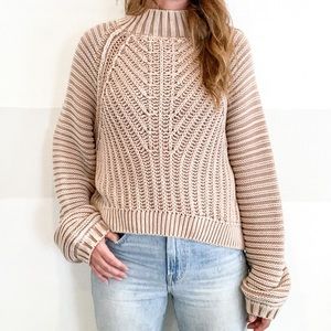 FP Sweetheart Chunky Knit Mock Neck Sweater